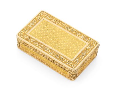 null Rectangular snuffbox with rounded corners in yellow gold (750), on a thin frame,...