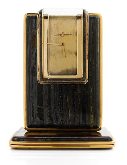 VACHERON CONSTANTIN Elegant desk clock with double face formed of two rectangular...