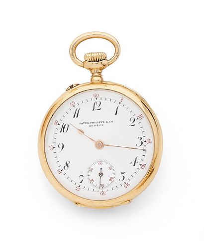 PATEK Philippe & Cie, Genève Small yellow gold (750) collar watch.
Plain bezel, white...