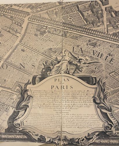 D'après TURGOT Map of Paris called "de Turgot", reproduced in large scale.
20 plates.
Late...