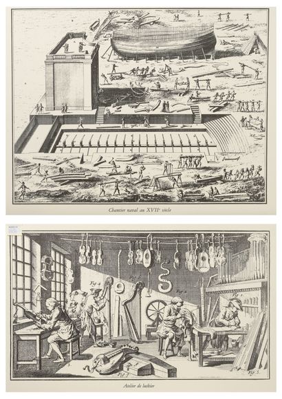 null From the Encyclopedia :
- Violin maker's workshop.
Subject : 47 x 83 cm.
- Shipyard...