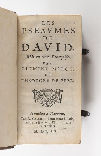 MAROT (Clément) & BEZE The psalms of David. Mise en rhyme françois par Clément Marot...