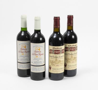CHÂTEAU LA GRACE DE DIEU 2 bottles, 1996.
Saint-Emilion.
Levels high-shoulder.
We...