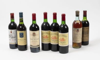 CLOS L'EGLISE 3 bottles, 1985.
Pomerol.
High shoulder level.
Stains and rubs to the...