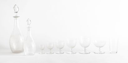 BACCARAT Part of service of glasses.
In crystal, Rohan model. 
Series of glasses...