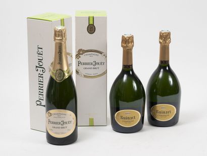 PERRIER-JOUET 2 bottles.
Grand Brut.
With boxes.
We join :
- RUINART
2 bottles.
