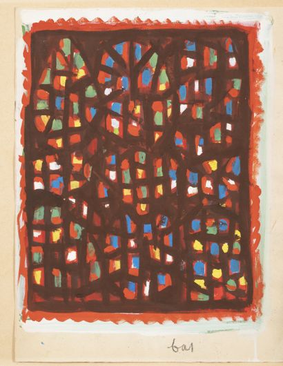 Jean LEGROS (1917-1981) Untitled, circa 1955.
Gouache on paper.
Unsigned.
26,5 x...