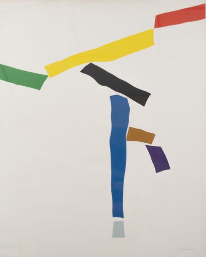 Jean LEGROS (1917-1981) Grue de Beaubourg, 1976.
Sérigraphie en couleurs.
Signée...