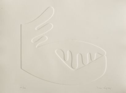 Jean LEGROS (1917-1981) Untitled, relief.
Print on paper.
Signed lower right and...