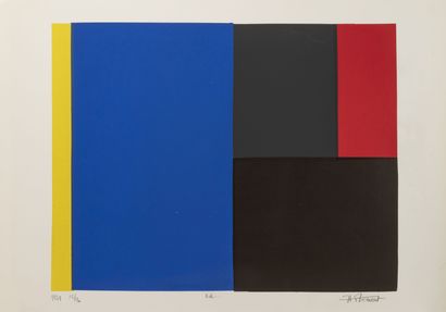 Joël FROMENT (1938) Sans titre, 1979.
Sérigraphie en couleurs sur papier.
Épreuve...