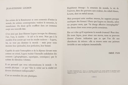 LEGROS, Jean Jean-Etienne Legros.
Trois gravures originales avec une étude de Imre...