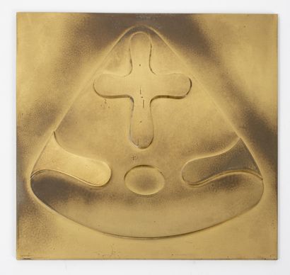 Jean LEGROS (1917-1981) Relief, 1968.
Brass.
Signed and dated on the back.
19,5 x...