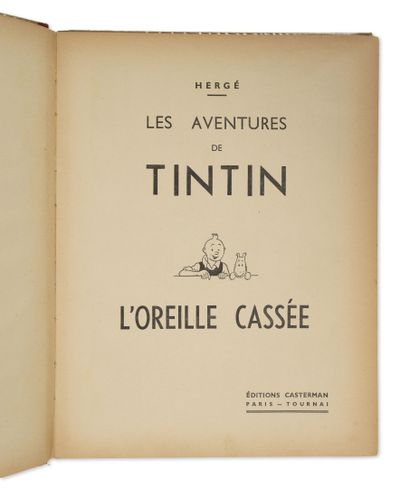 HERGÉ Tintin. 
Volume 6, The Broken Ear.
First edition on the second plate A2, 1937....