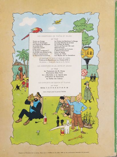 HERGE (1907-1983) Lot of ten albums including: 
- The black island. 
Editions Casterman,...