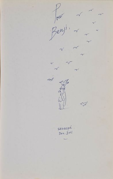 Jean-Jacques SEMPÉ (1932-2022) Man with a bird perched on his hat, 2011.
Ballpoint...