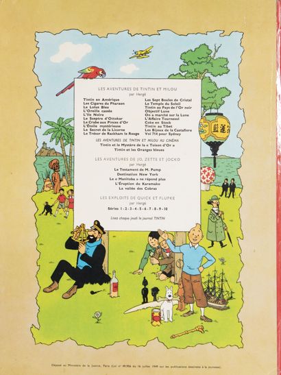 HERGE (1907-1983) Lot of ten albums including: 
The adventures of Tintin. 
- Tintin...