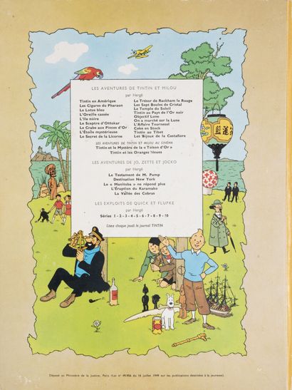 HERGE (1907-1983) Lot of ten albums including: 
- The black island. 
Editions Casterman,...