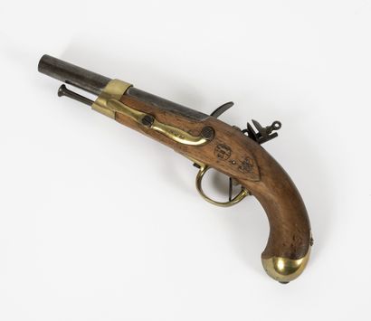 Manufacture impériale de Maubeuge Flintlock cavalry pistol, model An XIII.
Lock,...