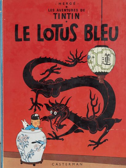 HERGE (1907-1983) Lot of ten albums including: 
- The black island. 
Editions Casterman,...