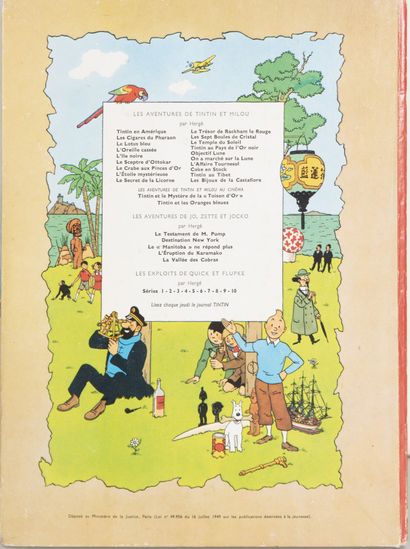 HERGE (1907-1983) Lot de dix albums comprenant : 
Les aventures de Tintin. 
- Tintin...