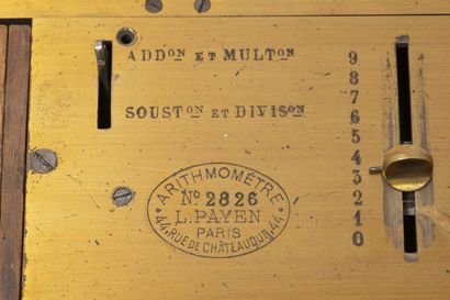 L. PAYEN, 44, rue de Châteaudun, Paris Arithmometer with eight cursors.
Numbered...