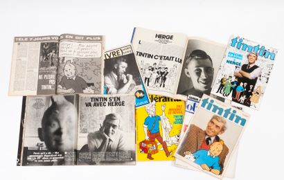 Important lot de journaux et revues sur Tintin...