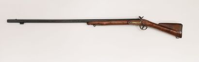 ANGLETERRE Flintlock war rifle, modified with capsule percussion.
Lock marked TOWER...