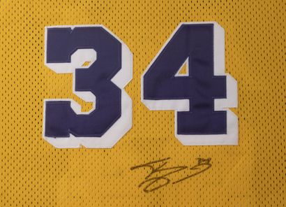 LOS ANGELES LAKERS NBA Champion.
Jersey number 34 and signed in black felt pen by...