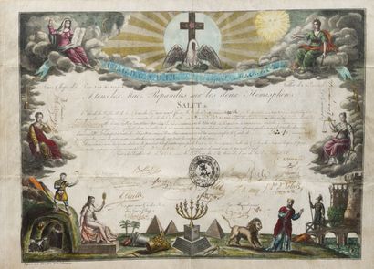 Masonic diploma made in Paris on the 15th...