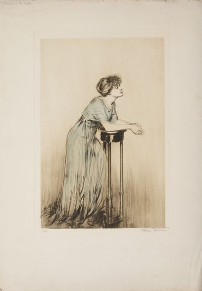 DRIAN (1885-1961) Woman in prayer.
Drypoint on paper.
Signed lower right and numbered...