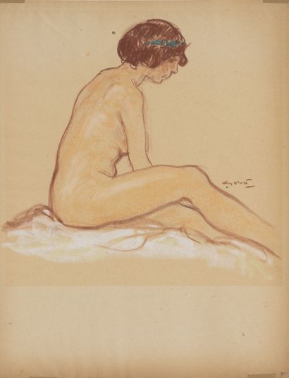 Georges GOBO (1876-1958) Two studies of female nude.
Sanguine, sanguine and chalk...