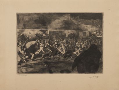 André DEVAMBEZ (1867-1943) The war, 1915.
Artists' proofs, 8 etchings including:
The...