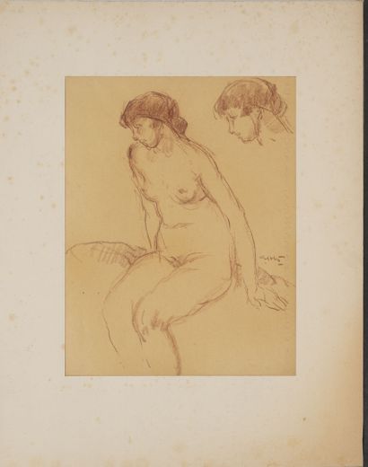 Georges GOBO (1876-1958) Four studies of female nude.
Sanguine, red chalk and pencil,...