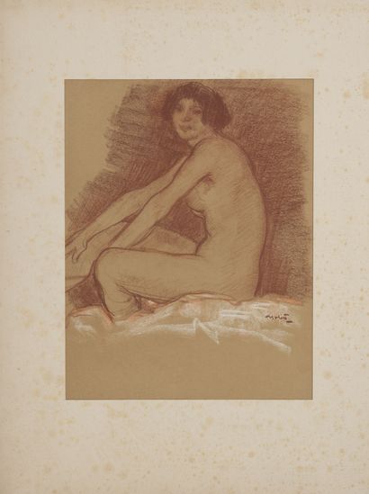 Georges GOBO (1876-1958) Two studies of a female nude.
Sanguine and white chalk on...