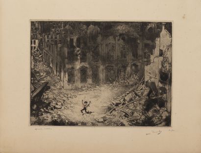 André DEVAMBEZ (1867-1943) The war, 1915.
Artists' proofs, 8 etchings including:
The...