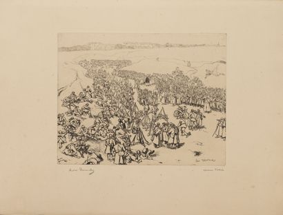 André DEVAMBEZ (1867-1943) The war, 1915.
Artists' proofs, 8 etchings including:
The...