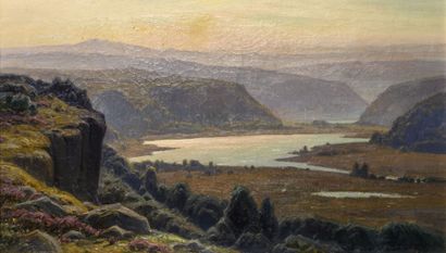 William DIDIER-POUGET (1864-1959) Le matin, Lac de Chambly (Jura).
Huile sur toile.
Signée...