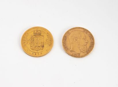 BELGIQUE et AUTRICHE 2 pièces en or :
-20 francs Léopold II, 1878.
-20 francs François...