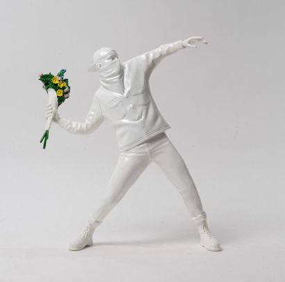 MEDICOM TOY & BRANDLISM Banksy Flower bomber (white version), 2019.
Polystone.
Sculpture...