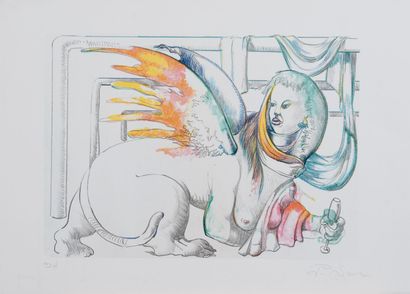 Piero SANI (1947) Le Sfingi.
Deux lithographies en couleurs sur papier.
Signées en...