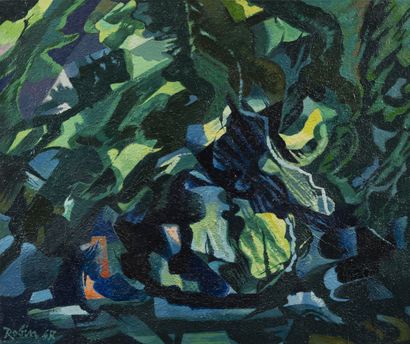 Gabriel ROBIN (1902-1970) The fantastic forest II, 1967.
Oil on canvas.
Signed and...