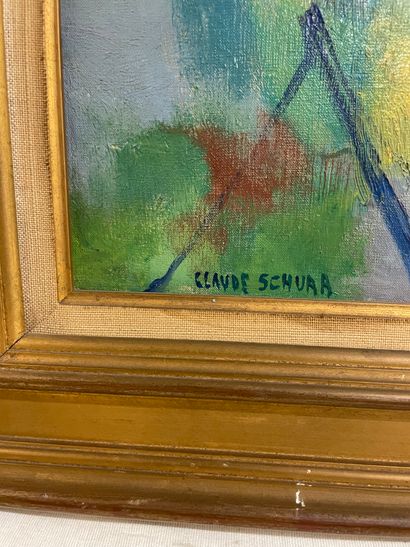 Claude SCHURR (1921-2014) Marée basse verte.
Huile sur toile.
Signée en bas à gauche.
Titrée...
