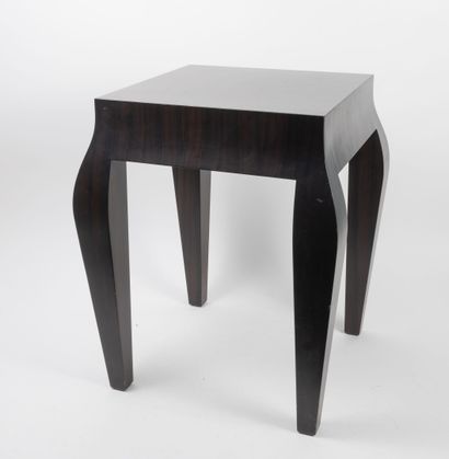 Christian LIAIGRE (1943-2020) Side table, circa 2000.
Natural wood and ebony veneer.
Monogrammed...