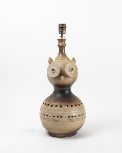 null Lamp, 1982. 
Enamelled stoneware of coloquint form featuring an owl. 
Monogrammed...