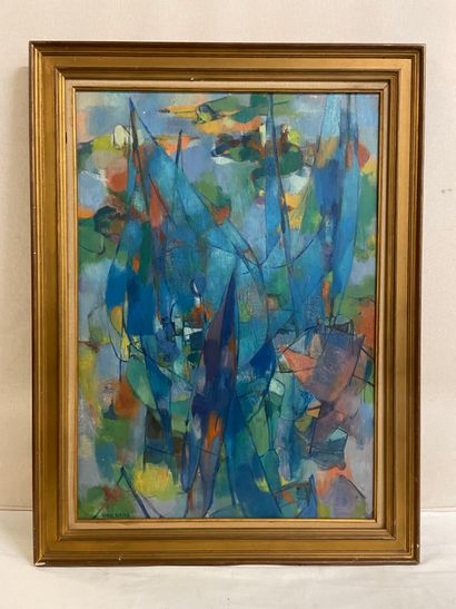 Claude SCHURR (1921-2014) Marée basse verte.
Huile sur toile.
Signée en bas à gauche.
Titrée...