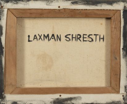 Laxman SHRESHTHA (1939) Sans titre.
Huile sur toile.
Signé en bas vers le centre.
Contresignée...