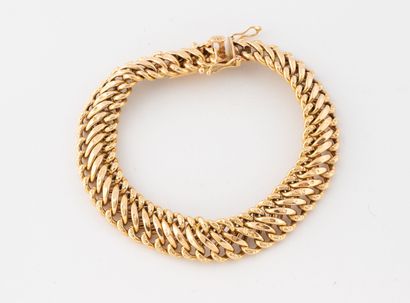 Yellow gold (750) gourmette bracelet with...