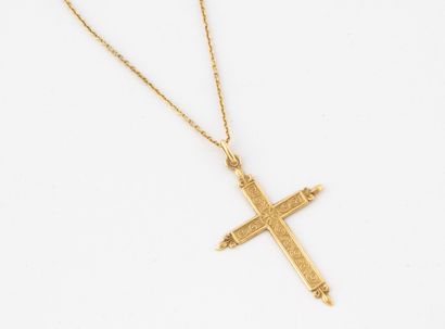 Yellow gold (750) forçat link neck chain...