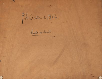 Paul-Armand GETTE (1927) Autoportrait, 1964.
Technique mixte sur panneau.
Signé et...