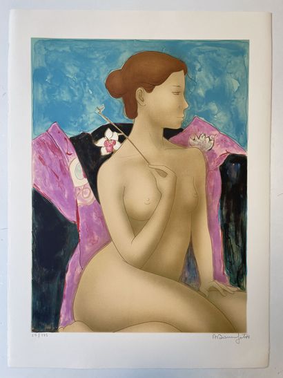 Alain BONNEFOIT (1937) Femme à l'orchidée, 1986.
Lot de 5 lithographies en couleurs...